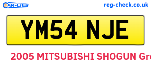 YM54NJE are the vehicle registration plates.