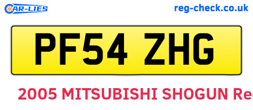 PF54ZHG are the vehicle registration plates.