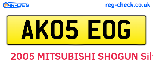 AK05EOG are the vehicle registration plates.