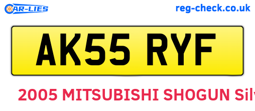 AK55RYF are the vehicle registration plates.