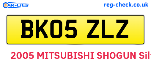 BK05ZLZ are the vehicle registration plates.
