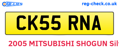 CK55RNA are the vehicle registration plates.