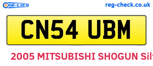 CN54UBM are the vehicle registration plates.