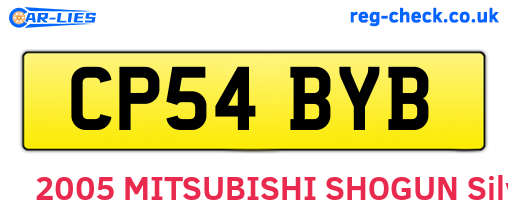 CP54BYB are the vehicle registration plates.