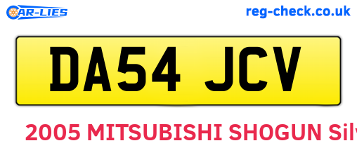 DA54JCV are the vehicle registration plates.