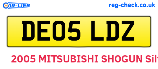 DE05LDZ are the vehicle registration plates.