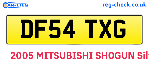 DF54TXG are the vehicle registration plates.