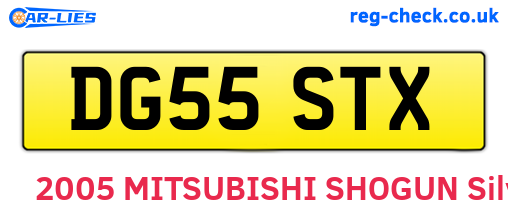 DG55STX are the vehicle registration plates.