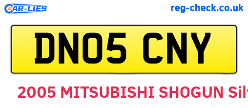 DN05CNY are the vehicle registration plates.