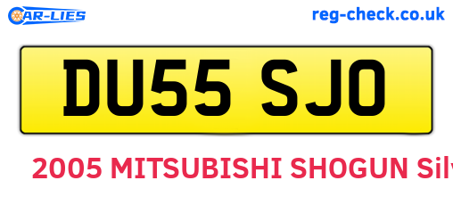 DU55SJO are the vehicle registration plates.