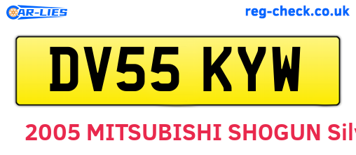 DV55KYW are the vehicle registration plates.