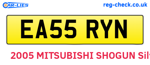 EA55RYN are the vehicle registration plates.