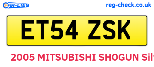 ET54ZSK are the vehicle registration plates.