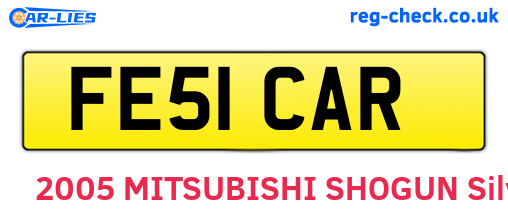 FE51CAR are the vehicle registration plates.