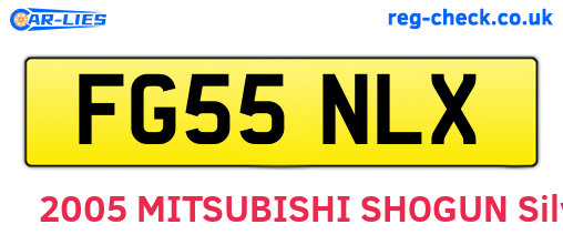 FG55NLX are the vehicle registration plates.