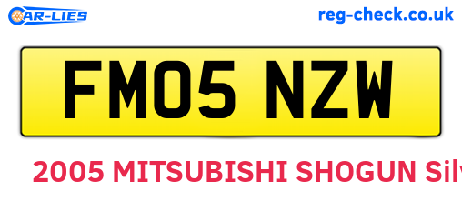 FM05NZW are the vehicle registration plates.