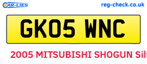 GK05WNC are the vehicle registration plates.