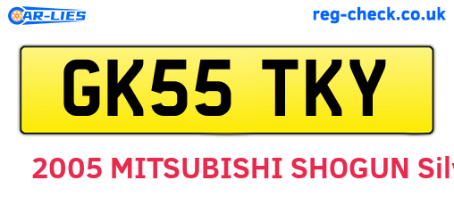 GK55TKY are the vehicle registration plates.