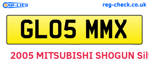 GL05MMX are the vehicle registration plates.