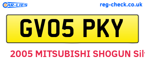 GV05PKY are the vehicle registration plates.