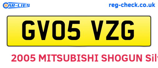 GV05VZG are the vehicle registration plates.