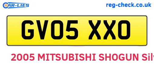 GV05XXO are the vehicle registration plates.
