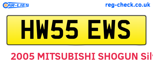 HW55EWS are the vehicle registration plates.