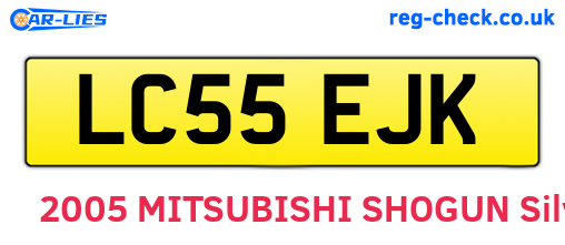 LC55EJK are the vehicle registration plates.