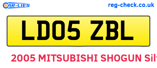 LD05ZBL are the vehicle registration plates.