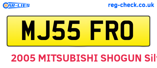 MJ55FRO are the vehicle registration plates.