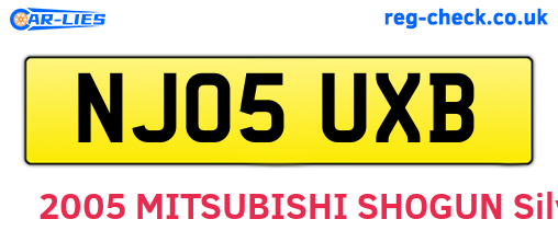 NJ05UXB are the vehicle registration plates.