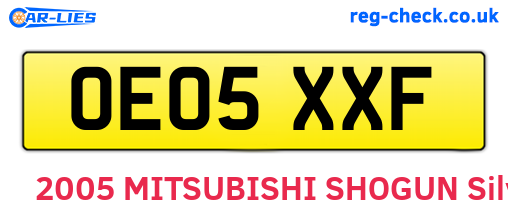 OE05XXF are the vehicle registration plates.