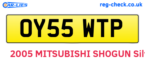 OY55WTP are the vehicle registration plates.