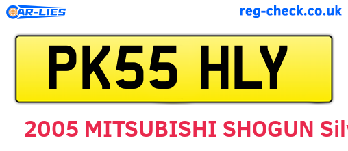 PK55HLY are the vehicle registration plates.