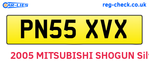 PN55XVX are the vehicle registration plates.