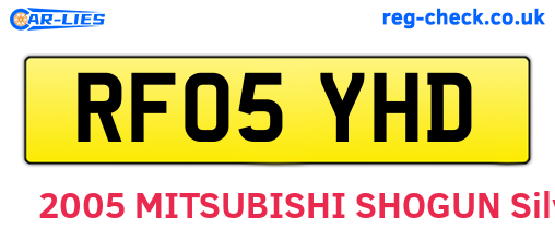 RF05YHD are the vehicle registration plates.
