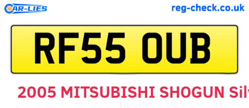 RF55OUB are the vehicle registration plates.