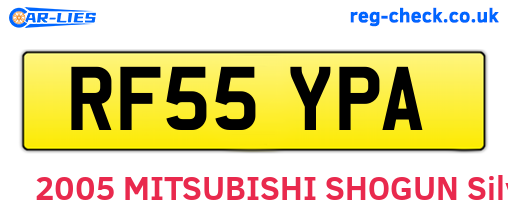 RF55YPA are the vehicle registration plates.