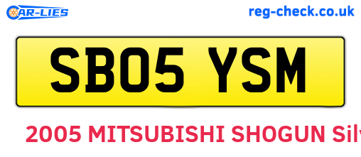 SB05YSM are the vehicle registration plates.