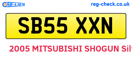 SB55XXN are the vehicle registration plates.