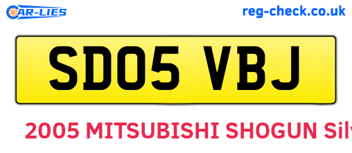 SD05VBJ are the vehicle registration plates.