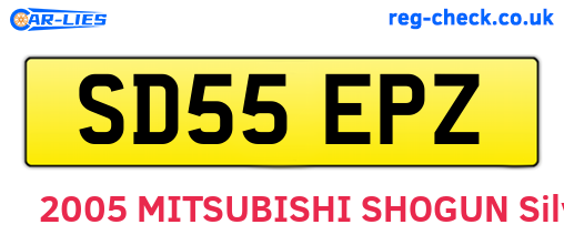 SD55EPZ are the vehicle registration plates.