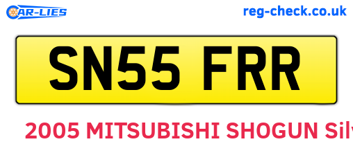 SN55FRR are the vehicle registration plates.