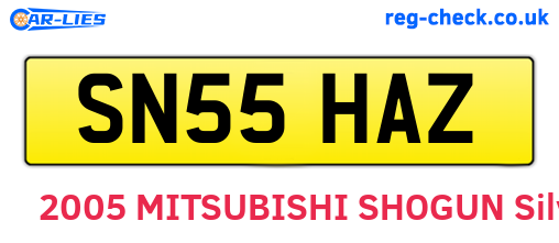 SN55HAZ are the vehicle registration plates.