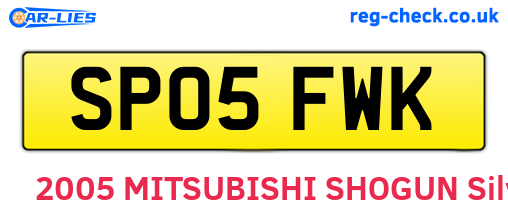 SP05FWK are the vehicle registration plates.