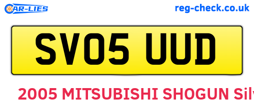 SV05UUD are the vehicle registration plates.