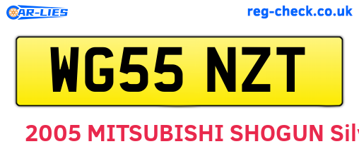 WG55NZT are the vehicle registration plates.