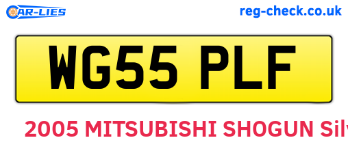 WG55PLF are the vehicle registration plates.