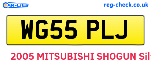 WG55PLJ are the vehicle registration plates.