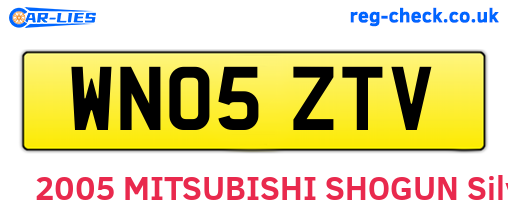WN05ZTV are the vehicle registration plates.